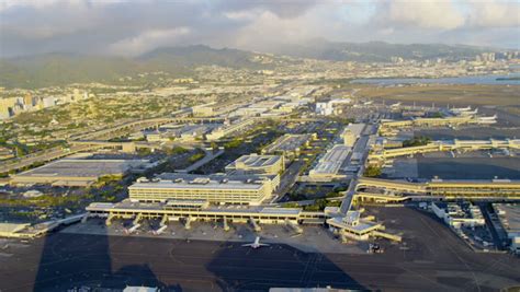 Aerial View Honolulu International Airport Hawaii Stock Footage Video