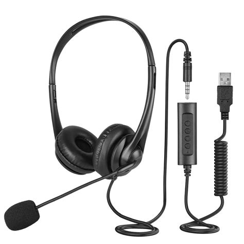 Eeekit Usb Headset With Microphone Noise Cancelling And Mic Mute Volume
