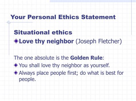 Ppt Your Personal Ethics Statement Powerpoint Presentation Free