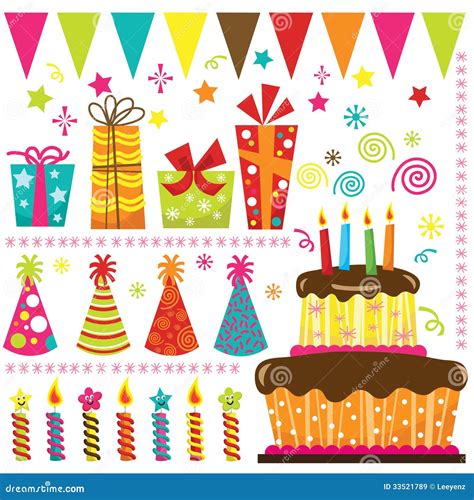 Retro Birthday Celebration Elements Royalty Free Stock Images Image
