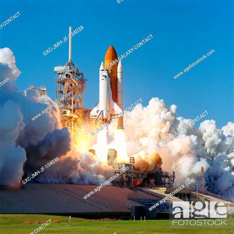 The Space Shuttle Discovery Lifts Off Launch Pad 39b To Begin A Nine