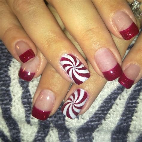 red french tip nails for a festive holiday look the fshn