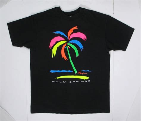 80s 90s palm springs t shirt graphic tee black by jaybrrdswhatnots années 90 années 80 des