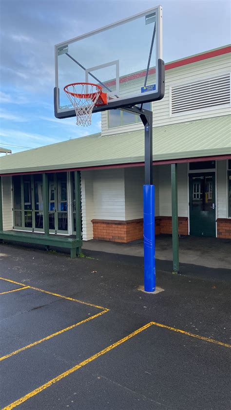 Senior Basketball Tower With Glass Backboard Mayfield Sports For