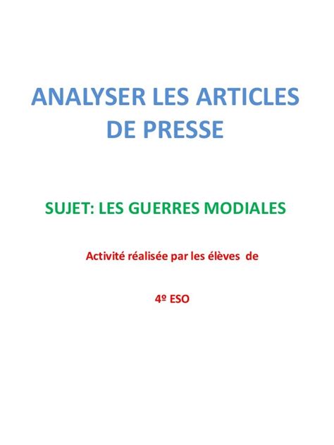 Structure Articles Presse