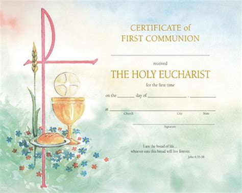 Communion Certificate T H Stemper Co
