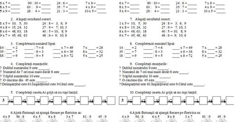 Va Prezint Mai Jos O Serie De Fise De Lucru Pentru Elevi Cu Diferite