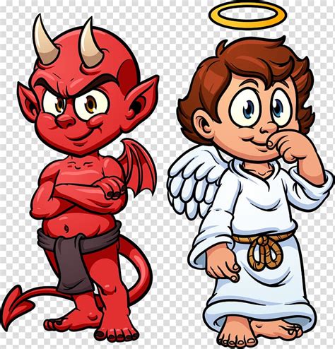 Devil And Angel Cartoon Illustration Devil Shoulder Angel Illustration