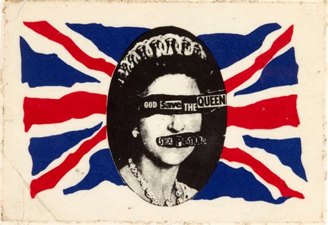 jamie reid god save the queen promotional self adhesive sticker the sex pistols the