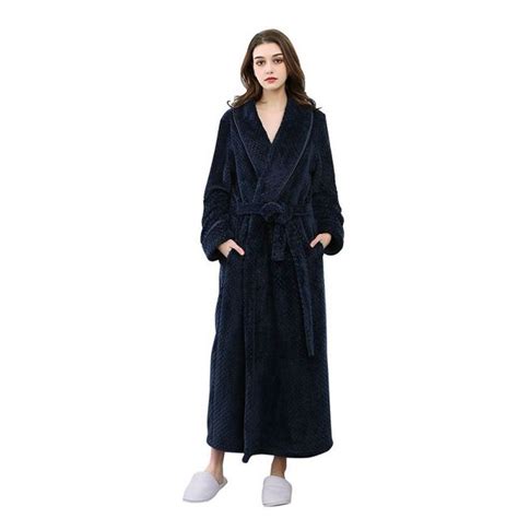 2019 Lovers Ankle Length Flannel Bathrobe Women Cloak Peignoir