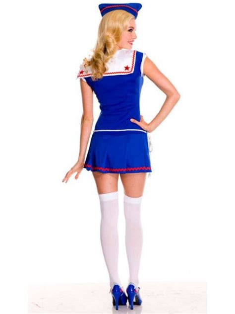 Womens Sexy Sailor Fancy Dress Costume Adult Sailor Costume