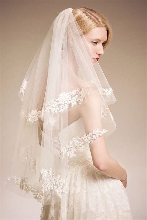 Lace Veil 35 Bridal Veil With French Lace 35 90cm Made To Order
