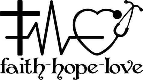 Faith Hope And Love Vinyl Decal With A Cross Heart Rhythm And