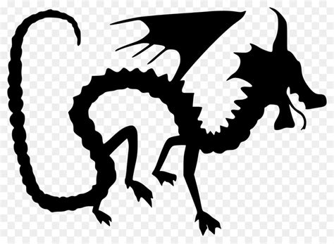 Dragon Silhouette Drawing Clip Art Dragon Png Download 1000891