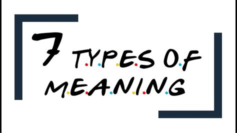 Semantics April 20 7 Types Of Meaning Video Example Youtube