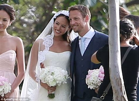 jenson button ties the knot with lingerie model jessica michibata in hawaii daily mail online