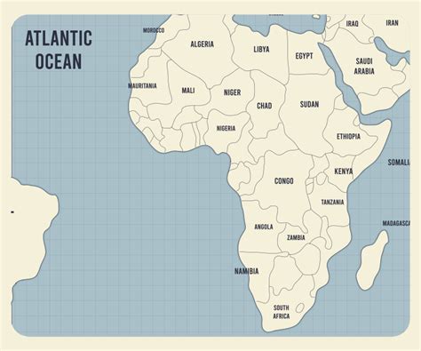 Karta Afrike Vinil Map Prostirka TenStickers