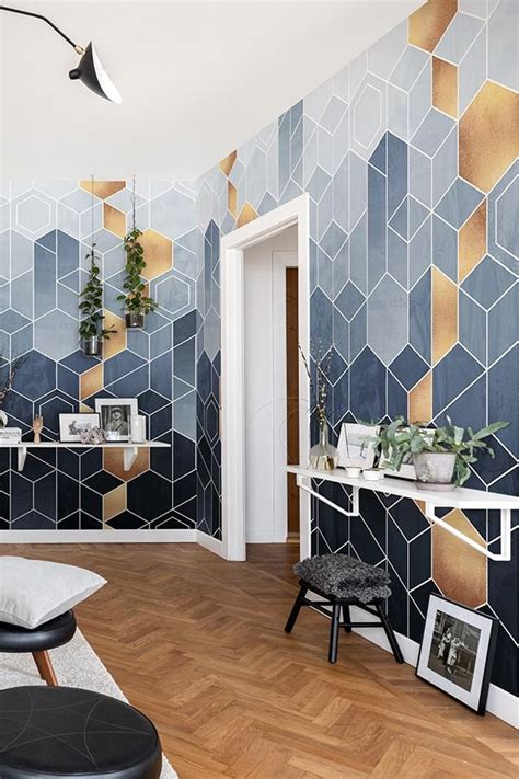 Gradient Geometry Geometric Interior Design Wallpaper