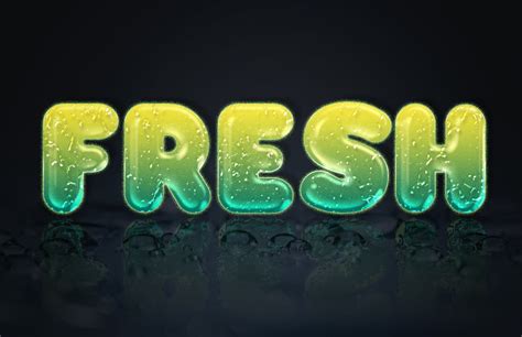 Fresh Glossy Text Effect Planet Photoshop