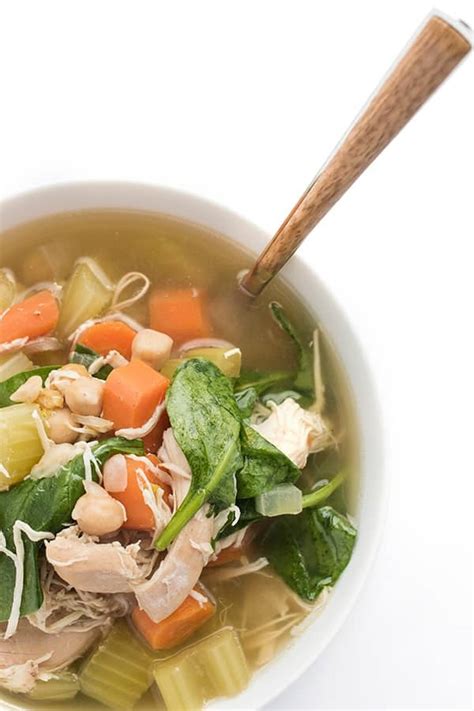 This slow cooker chicken soup recipe is not only warm in temperature but also aromatic ingredients too, including curry powder and fresh ginger. Slow Cooker Chicken Soup - The Lemon Bowl®