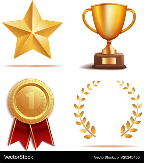 Icon And Symbol Award Prize And Trophy Set Vector Image