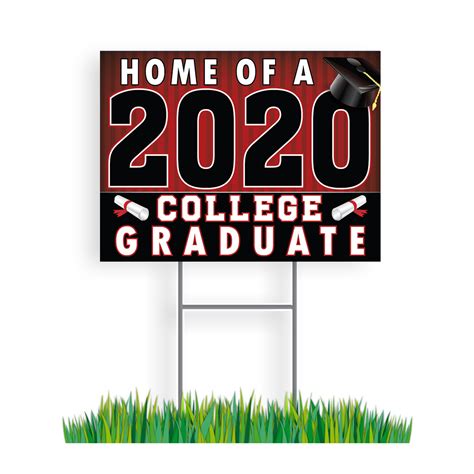 Home Of A 2020 College Graduate Lawn Sign Red And Black Gary Ray Sign
