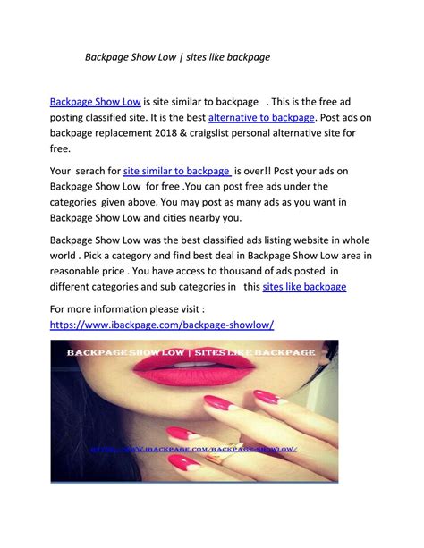 Backpage Show Low Sites Like Backpage By Cutie Seo Issuu