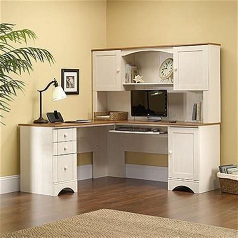 modern  shaped corner desk  included hutch  antique