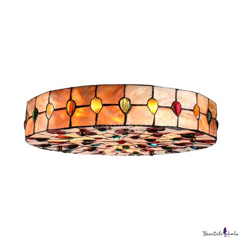 Buy tiffany flush ceiling light and get the best deals at the lowest prices on ebay! Glamorous Peacock-inspired Shell Shade Tiffany Flush Mount ...