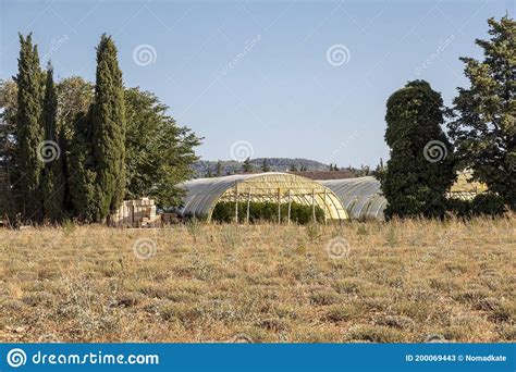 Greenhouses In Countryside Of In Provence France Stock Image Image