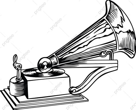 Antique Phonograph Vector Illustration Turntable Illustration