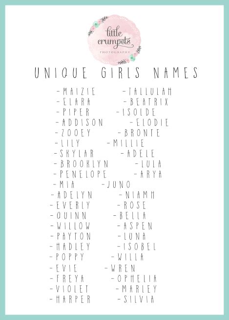 Unique Middle Names For Girls Both Sweet Strong Artofit