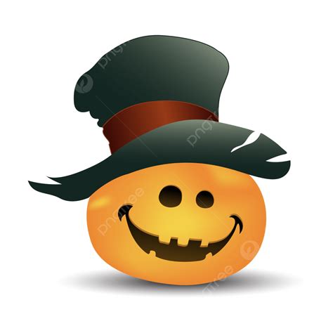 Happy Halloween 3d Pumpkin Illustration With Hat Happy Halloween