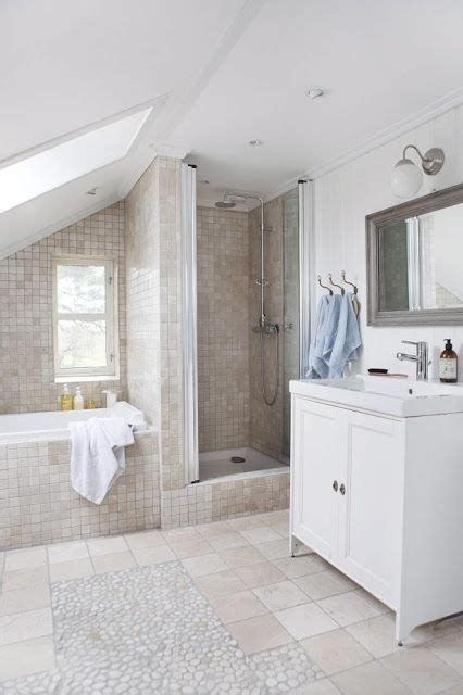 Not only bathroom ideas slanted ceiling, you could also find another pics such as angled ceiling shower, slanted ceiling attic ideas, and bathroom with slanted ceiling. An under eaves shower and bath. more for layout than exact look (With images) | Sloped ceiling ...