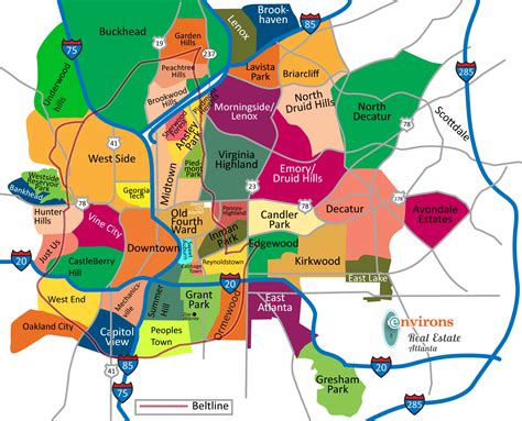With that new population comes new energy in civic life, arts and culture, and economic opportunity — but growing pains are to be expected, as well. Atlanta Neighborhoods Map - Atlanta Real Estate