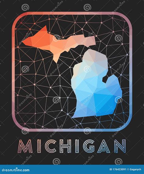 Michigan Map Design Stock Vector Illustration Of Polygon 176423091