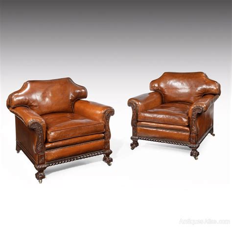 Convenient and safe service guaranteeing participants, of purchase, and sale of art and antique objects. Large Pair Of Country House Leather Armchairs - Antiques ...