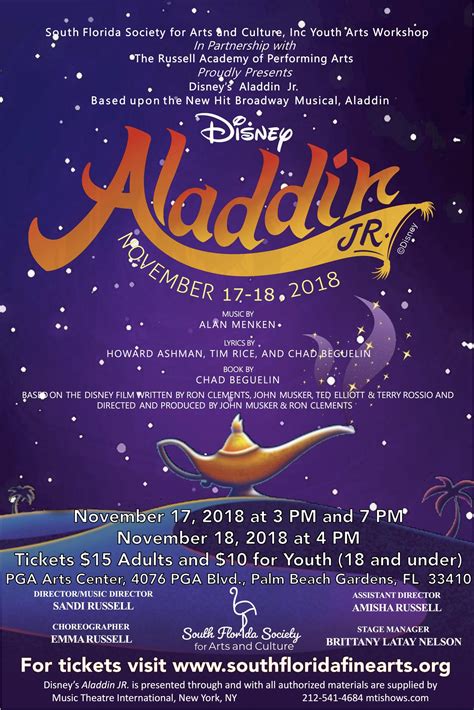 Disneys Aladdin Jr New Broadway Version Tickets In Palm Beach