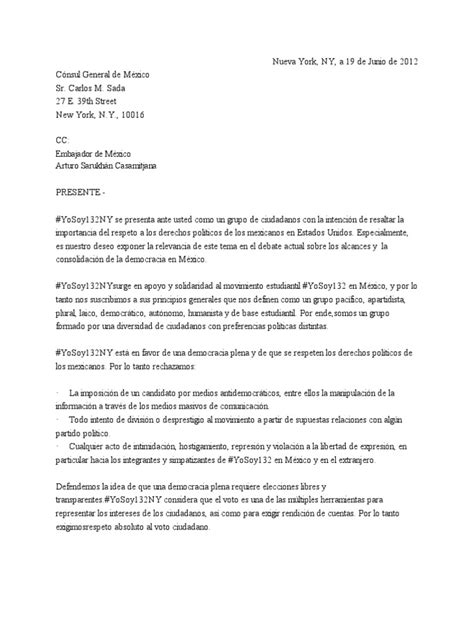 Carta Para Consulado