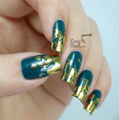 Distressed Gold Nail Foil Design With Tutorial Lucy S Stash