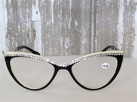 swarovski crystal reading glasses etsy