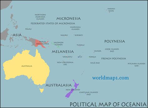 Map Of Oceania Guide Of The World