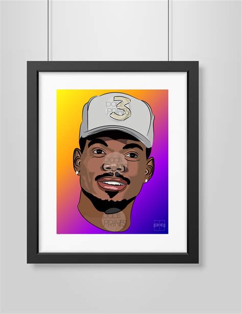 Chance The Rapper Portrait Print Chance The Rapper Art Wall Etsy