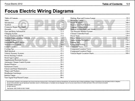 2012 Ford Focus Electric Wiring Diagram Manual Original
