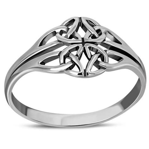 Celtic Plain Rings Plain Celtic Trinity Knot Silver Ring Rp796