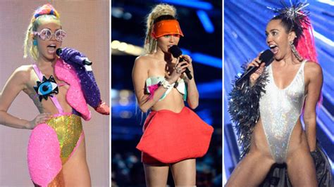 miley cyrus hosted the 2015 vmas see all 11 of her outrageously risqué outfits entertainment
