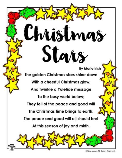Printable Christmas Poems For Children