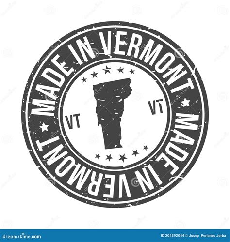 Made In Vermont State Usa Map Quality Original Stamp Design Vector Art