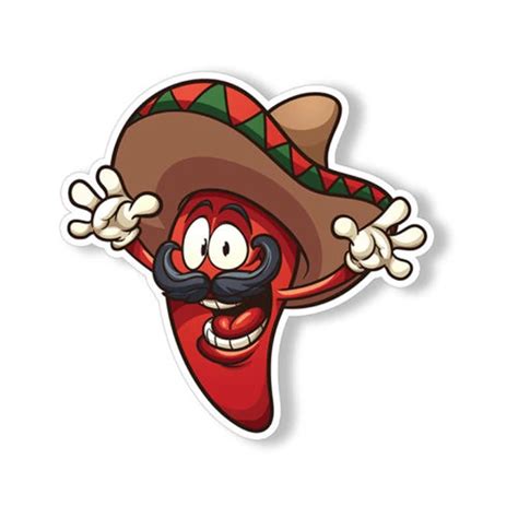 buy mexican chili pepper sticker sombrero car cup laptop window bumper helmet