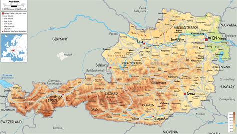 Das land grenzt an frankreich, die schweiz, österreich und slowenien und umschließt die kleinstaaten san marino und vatikanstadt. Österreich Landkarte | Landkarte österreich, Landkarte ...